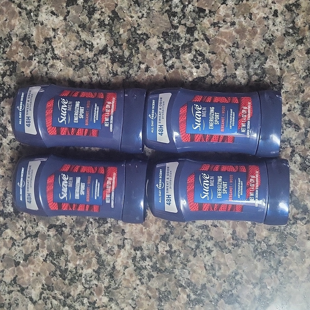Lot of 4 Mens Suave Energizing Sport antiperpirant & deordorant each 1.4 oz exp